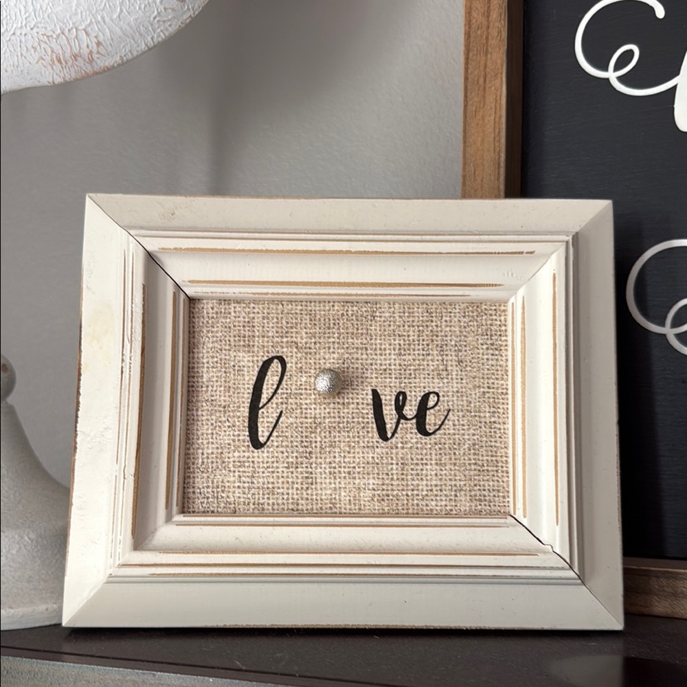 Chic Cream Love Picture Frame; Homemade by me!
